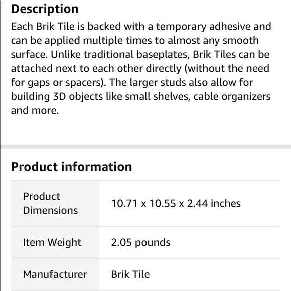 Brik Tile - Wall & Table Building Kit - Compatible with Major Brands (Black) - Picture 8 of 15